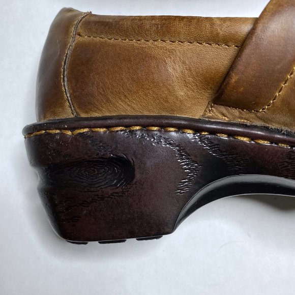 BOC Born Concept Womens Sz 6.5 M Brown Leather Slip On Clogs Mules Shoes Casual - Picture 11 of 12